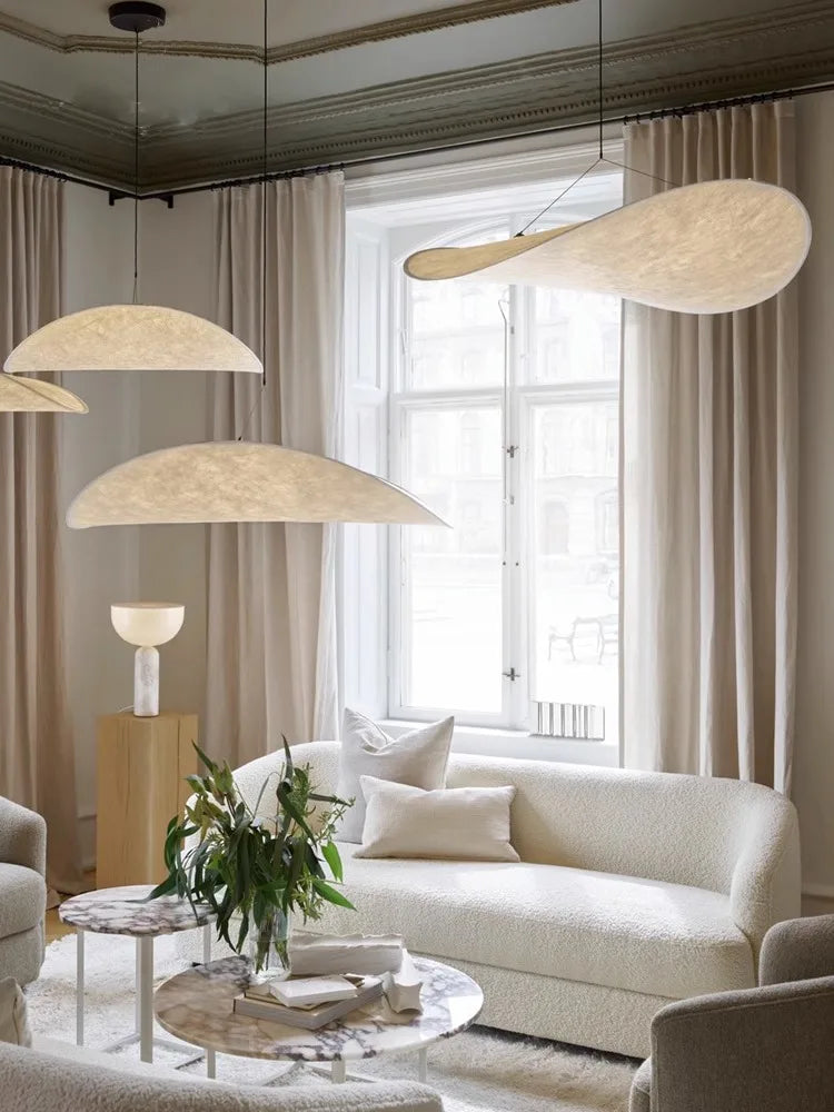 Nordic Minimalist Wabi Sabi Silk Pendant Lights Living Bedroom Bar Lustres Led Chandelier Loft Hanging Home Decor Lamps Fixtures