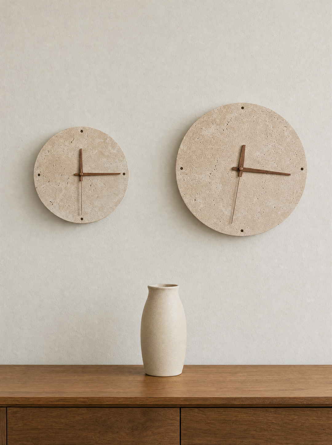Adagio wall clock in two sizes side by side