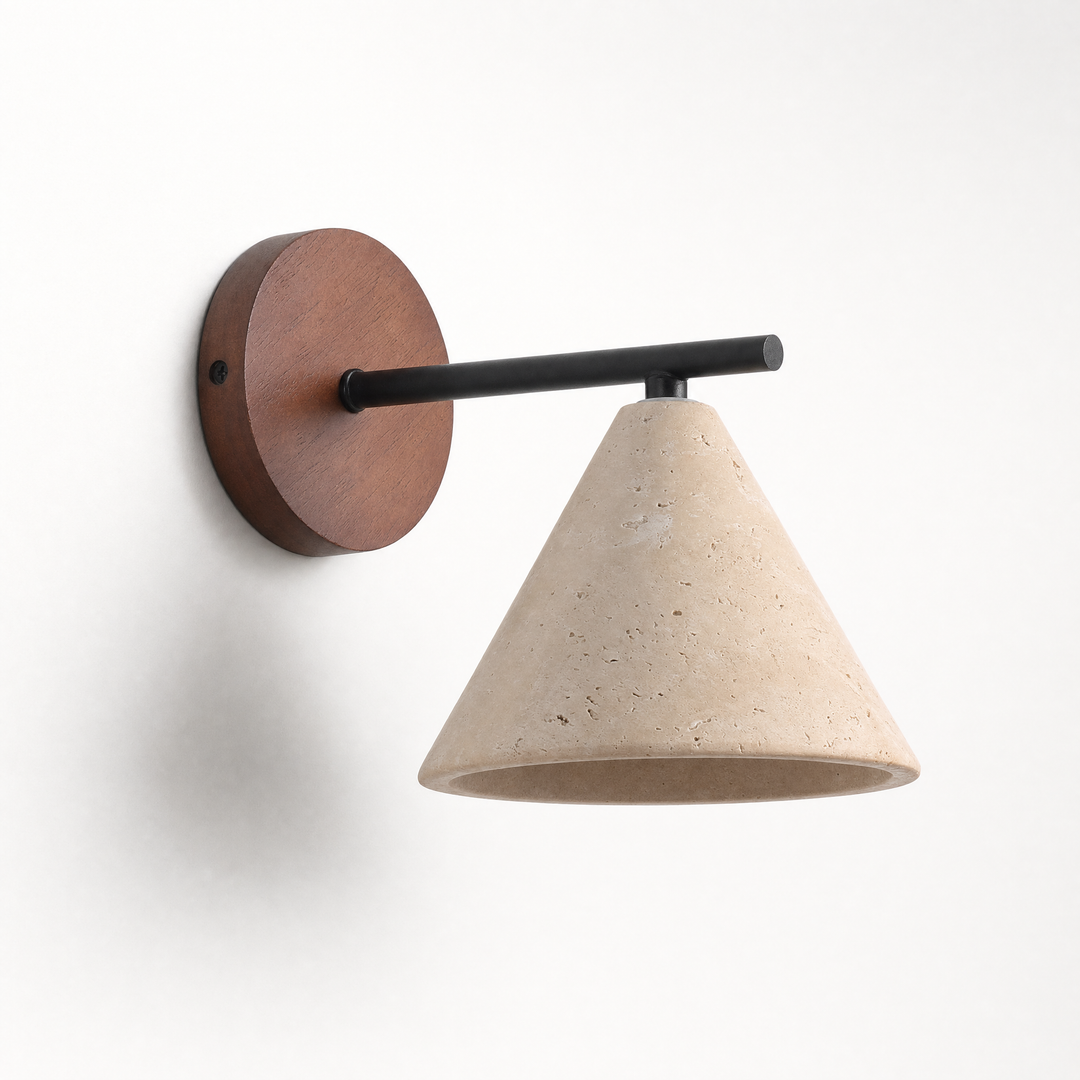 Fonte travertine wall lamp, side